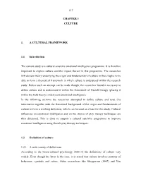 117 Chapter 3 Culture 1. a Cultural Framework 1.1
