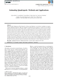 Animating Quadrupeds: Methods and Applications