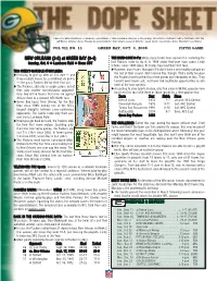Dope Sheet Week 5 (Vs. NO) WEB SITE.Qxd