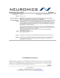 FOR RESEARCH USE ONLY 03/08V1 Recombinant Human