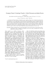 Grasping Climate Technology Transfer: a Brief Discussion on Indian Practice