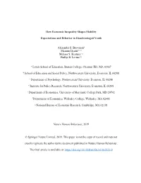 How Economic Inequality Shapes Mobility Expectations and Behavior