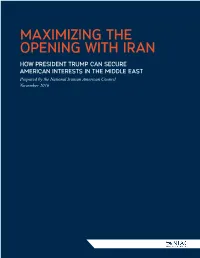 Maximizing the Opening with Iran: How President Trump