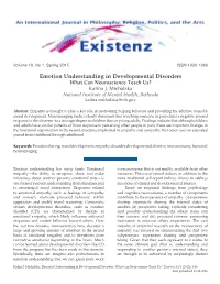 Michalska, Emotion Understanding in Developmental Disorders