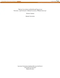 National Ascendency and Intellectual Degeneracy: Nietzscheâ