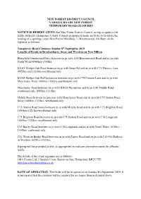 New Forest District Council Various Roads New Forest Temporary Road Closures