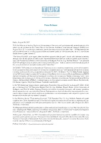 Press Release TU9 at the Virtual GAIN21