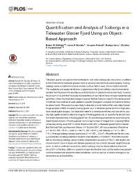 Quantification and Analysis of Icebergs in a Tidewater Glacier Fjord Using an Object- Based Approach