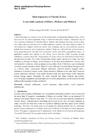 Slum Toponymy in Nairobi, Kenya a Case Study Analysis of Kibera