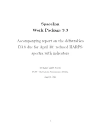 Spaceinn Work Package 3.3 Accompanying Report