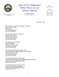 State of New Hampshire Public Water Access Advisory Board