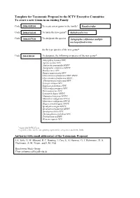 Template for Taxonomic Proposal to the ICTV Executive Committee to Create a New Genus in an Existing Family
