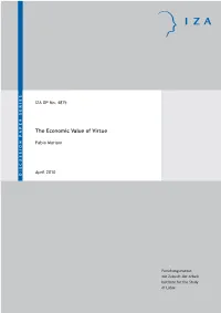 The Economic Value of Virtue