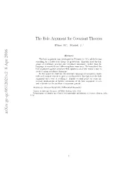 The Hole Argument for Covariant Theories 6 2.1 Theory, Models, Covariance and General Covariance
