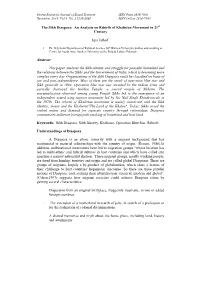 The Sikh Diaspora: an Analysis on Rebirth of Khalistan Movement in 21St Century Iqra Jathol1 Abstract This Paper Analyzes the S