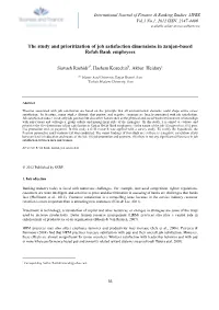 The Study and Prioritization of Job Satisfaction Dimensions in Zanjan-Based Refah Bank Employees