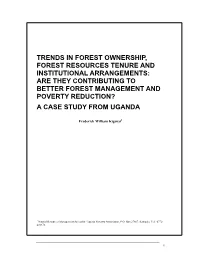 Trends in Forest Ownership, Forest Resources Tenure and Institutional