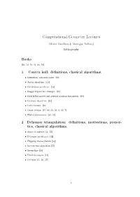Computational Geometry Lectures