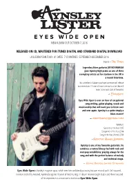 Eyes Wide Open New Album out October 7, 2016