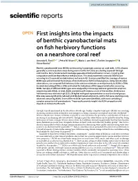 First Insights Into the Impacts of Benthic Cyanobacterial Mats on Fish