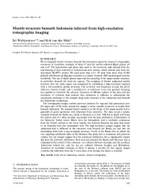 Mantle Structure Beneath Indonesia Inferred from High-Resolution Tomographic Imaging