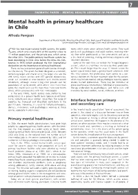 Mental Health in Primary Healthcare in Chile