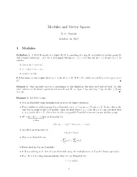 Modules and Vector Spaces