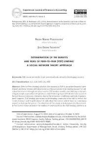 (P2P) Lending: a Social Network Theory Approach