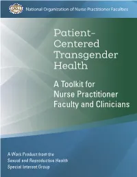 The Patient-Centered Transgender Health Toolkit