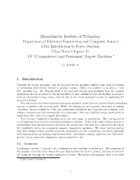 6.061 Class Notes, Chapter 11: DC (Commutator) and Permanent