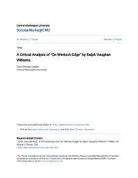 A Critical Analysis of “On Wenlock Edge” by Ralph Vaughan Williams