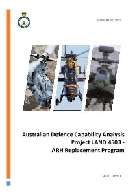 Australian Defence Capability Analysis Project LAND 4503 - ARH Replacement Program