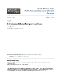 Determinants of Liberian Farmgate Cocoa Prices
