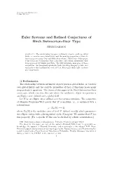 Euler Systems and Refined Conjectures of Birch Swinnerton