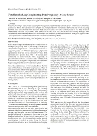 Fetal Interlocking Complicating Twin Pregnancy: a Case Report Aniekan M