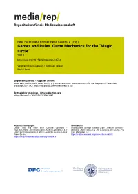 Games and Rules. Game Mechanics for the “Magic Circle” 2018