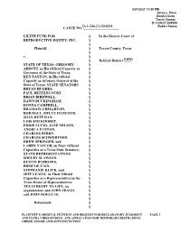 Original Petition and Request for Declaratory Judgment Page 1 and Ultra Vires Finding, and Application for Temporary Restraining Order And/Or Anti-Suit Injunction