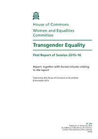 Report (Transgender Equality)