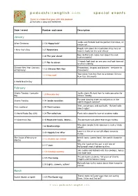 Special Days List
