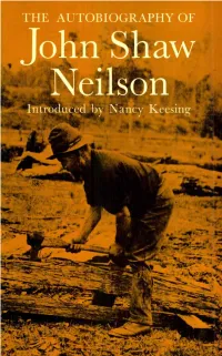 THE AUTOBIOGRAPHY of John Shaw Neilson Introduced by Nancy Keesing the AUTOBIOGRAPHY of John Shaw Neilson
