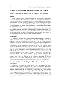 A Brief Overview of the History of Education in Poland