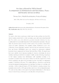 Are Data Collected by Nsos Biased? a Comparison of Afrobarometer and Governance, Peace and Security Surveys in Africa
