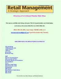 Directory of U.S.-Based Retailer Web Sites