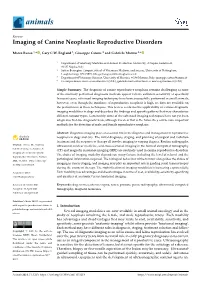 Imaging of Canine Neoplastic Reproductive Disorders