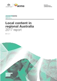 Local Content in Regional Australia 2017 Report