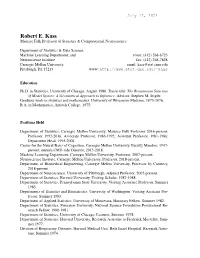 Robert E. Kass Maurice Falk Professor of Statistics & Computational Neuroscience