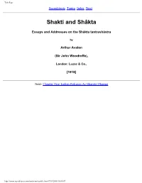 Shakti and Shâkta