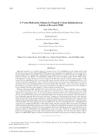 A Vortex Relocation Scheme for Tropical Cyclone Initialization in Advanced Research WRF
