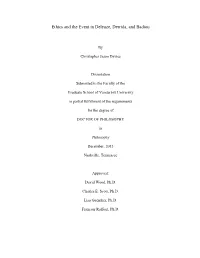 Ethics and the Event in Deleuze, Derrida, and Badiou