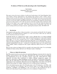 Evolution of Wide Screen Broadcasting in the United Kingdom